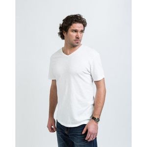 Sharply White V-Neck Short Sleeve Tee L